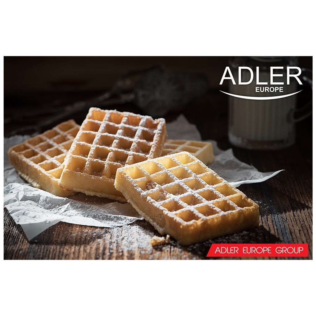 Aparat de preparat waffle / vafe ADLER AD 3036, 1500 W, inox