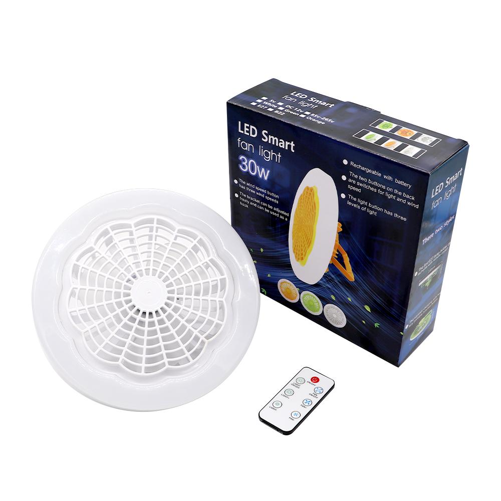 Lampa LED bec 30 W cu ventilator si telecomanda