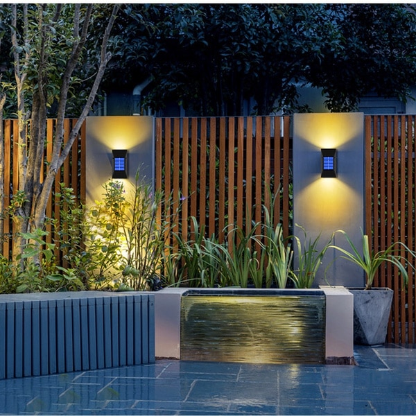 Set 4 x lampa solara 6 LED, Senzor, lumina calda