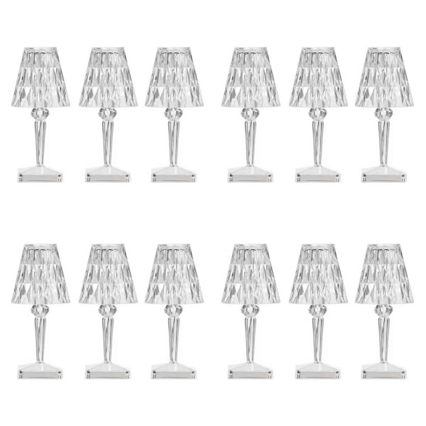 Set 12 x Lampa LED cu baterii, Crystal