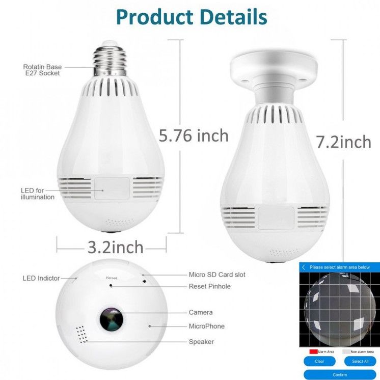 Bec inteligent cu camera de supraveghere IP Wireless