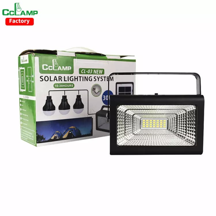 Kit solar CCLAMP, Proiector 30 W, 3 becuri, PowerBank