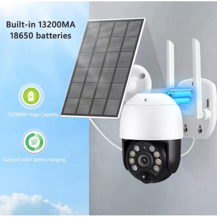 Camera de Supraveghere, Jortan JT-8181XM, Wi-Fi, Panou solar