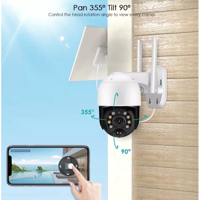 Camera de Supraveghere, Jortan JT-8181XM, Wi-Fi, Panou solar