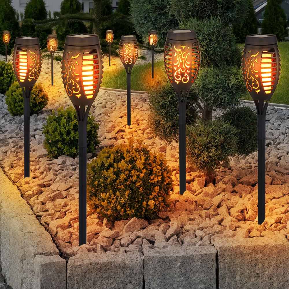 Set 5 x Lampa solara cu efect flacara, 51.5 cm