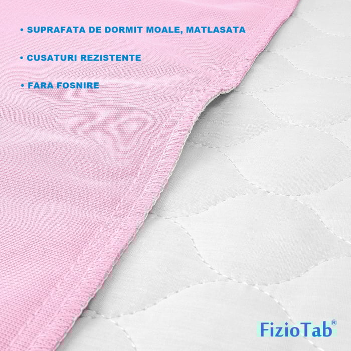 Aleza impermeabila, lavabila si reutilizabila, 91 x 85 cm, Roz/Alb