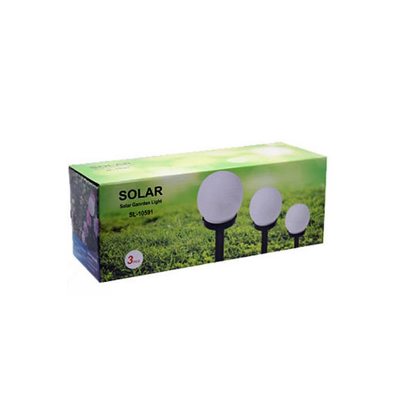 Set 3 x lampa solara 33 cm, senzor de lumina