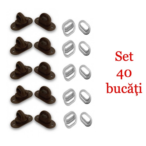 Kit montare folie terase: 40 bride rotative si 40 capse metalice