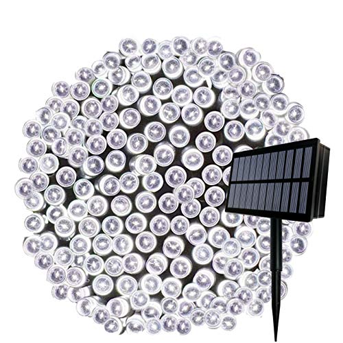 Set 2 x Instalatie solara 100 LED pentru exterior, Alb rece