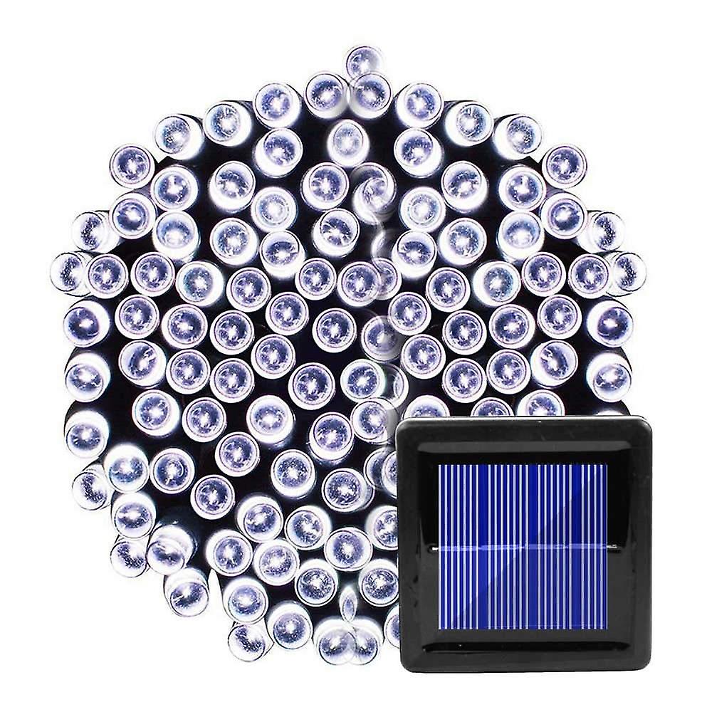 Set 2 x Instalatie solara 100 LED pentru exterior, Alb rece