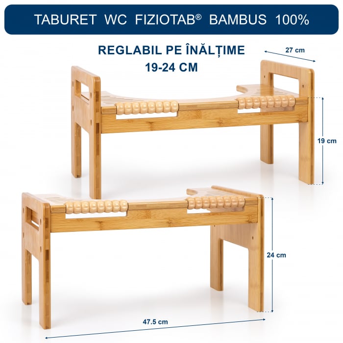 Taburet WC bambus, impotriva constipatiei