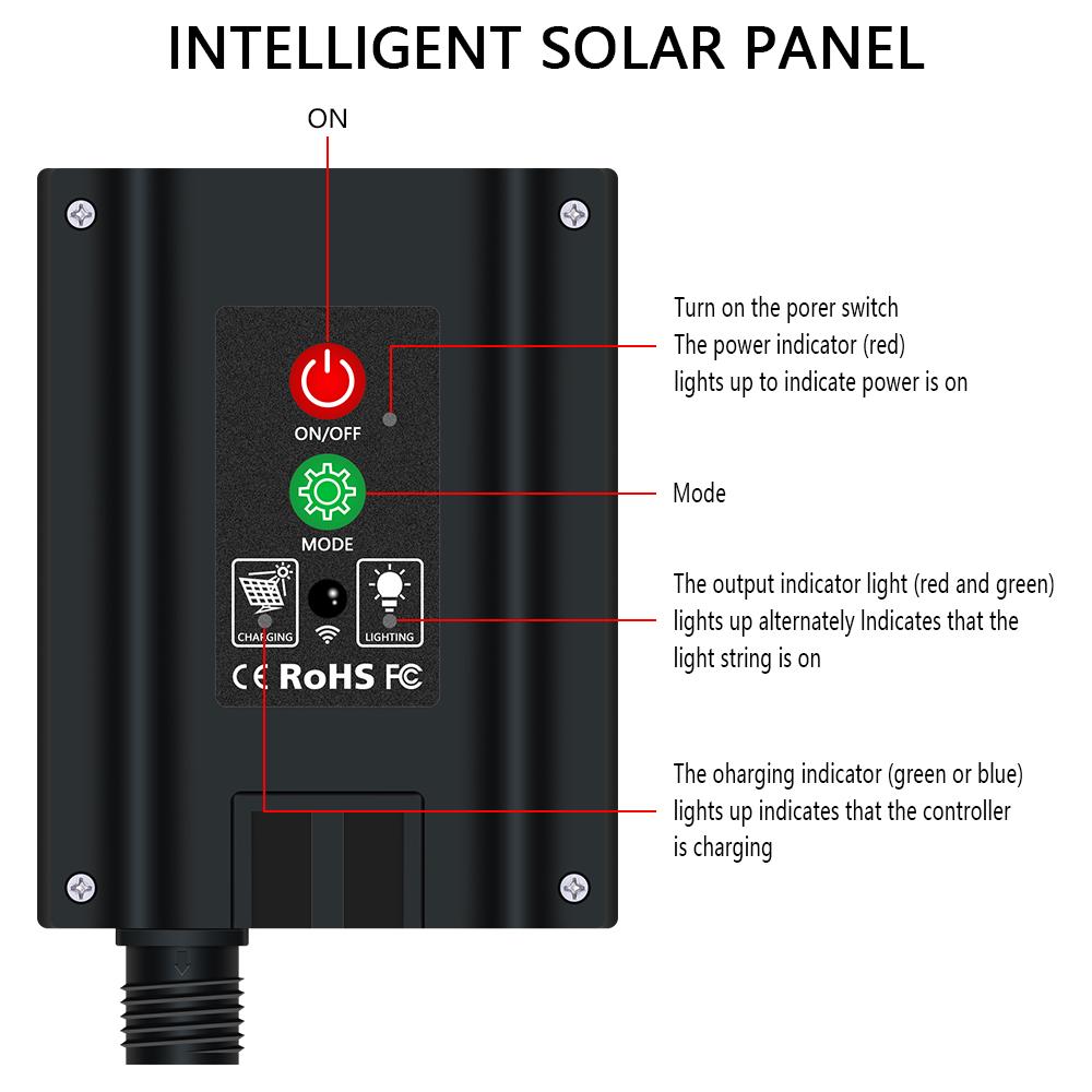 Instalatie solara, 500 LED, 50 metri, Albastru