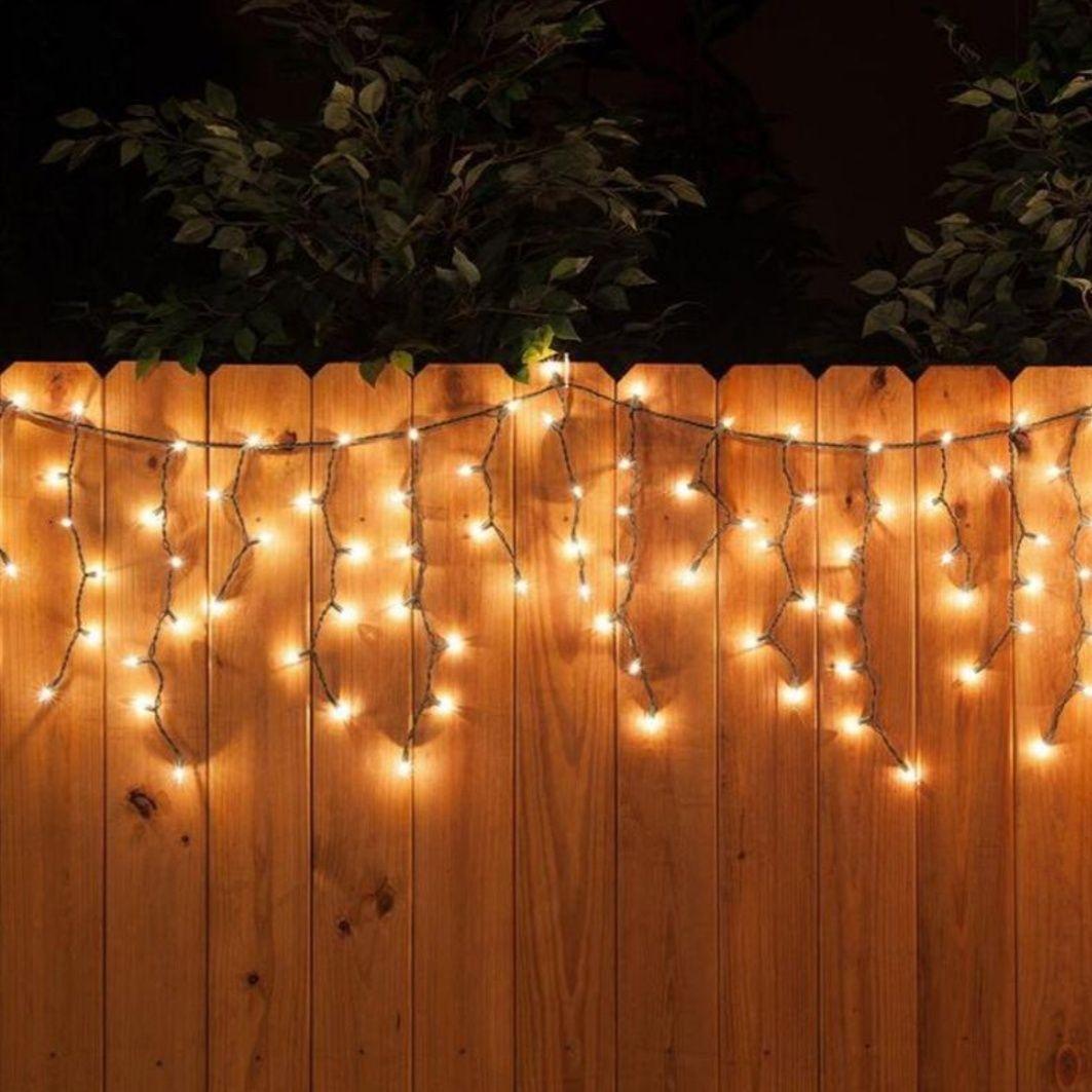 Instalatie franjuri, 300 LED, 12 M, 8 jocuri de lumini, Alb cald