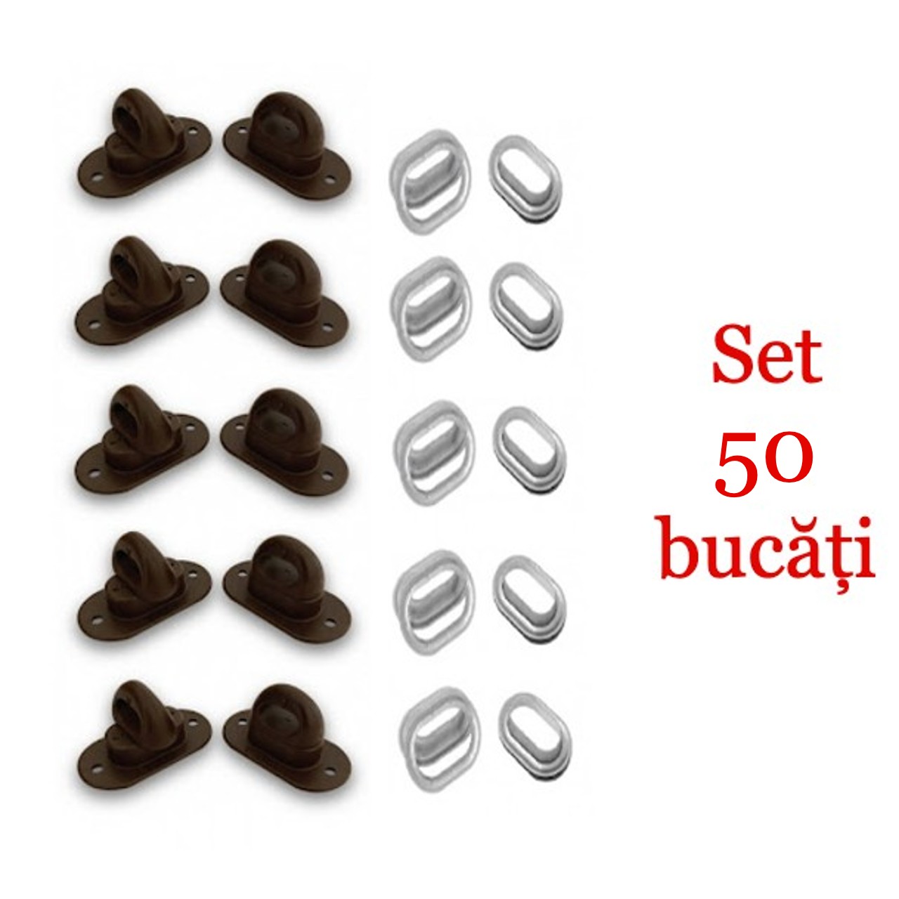 Kit montare folie terase: 50 bride rotative si 50 capse metalice