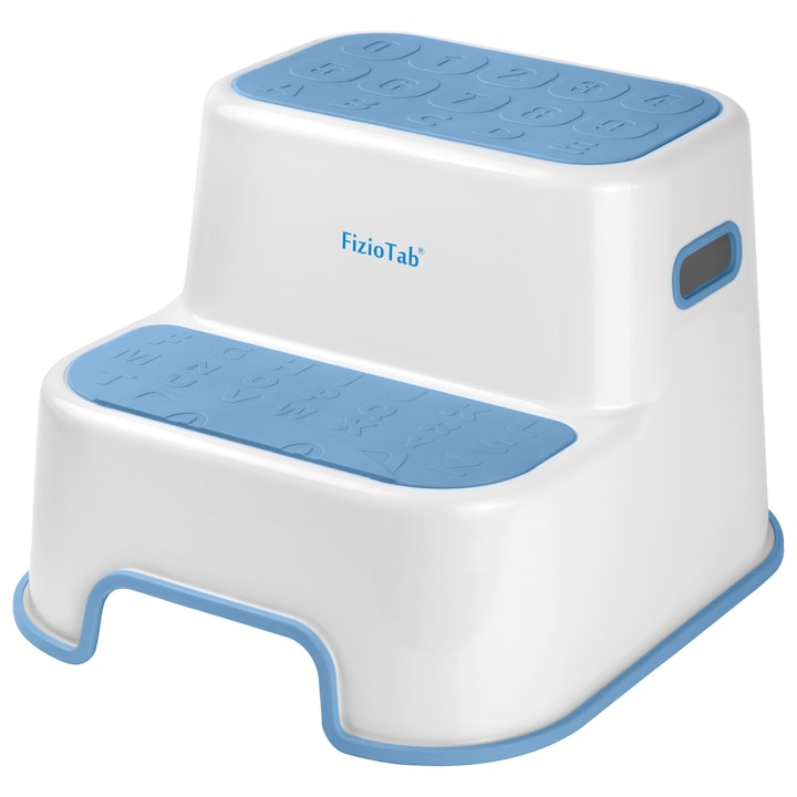 Scaunel inaltator WC pentru copii, FizioTab®Kids, Alb/Albastru