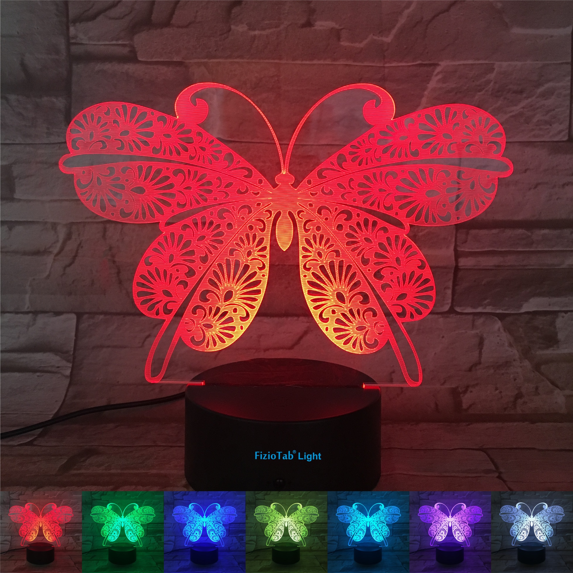 Lampa de veghe 3D, LED 7 culori, lumina ambientala - Fluture