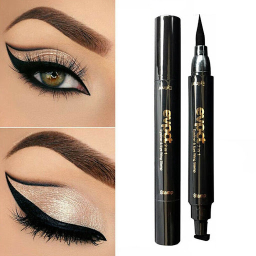 Set 2 x Eyeliner cu stampila, Cat Eye, Negru