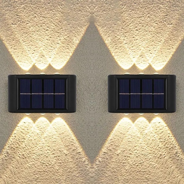 Lampa solara de perete 6 LED, lumina bidirectionala