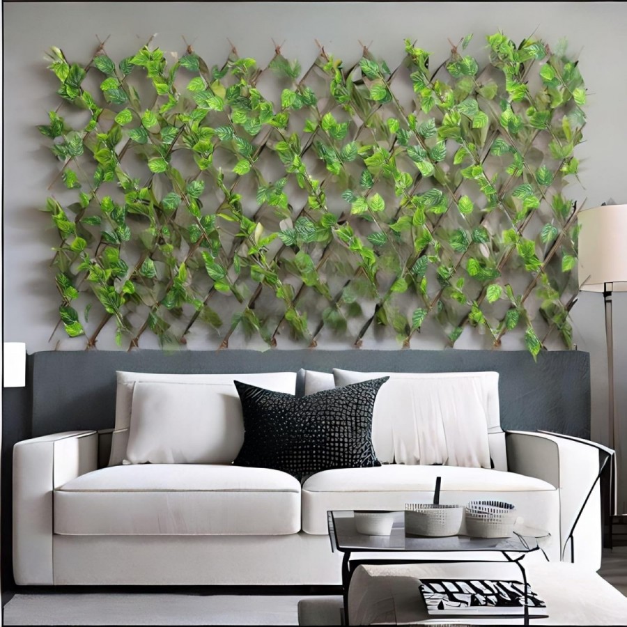 Paravan cu frunze artificiale, 180 x 60 cm