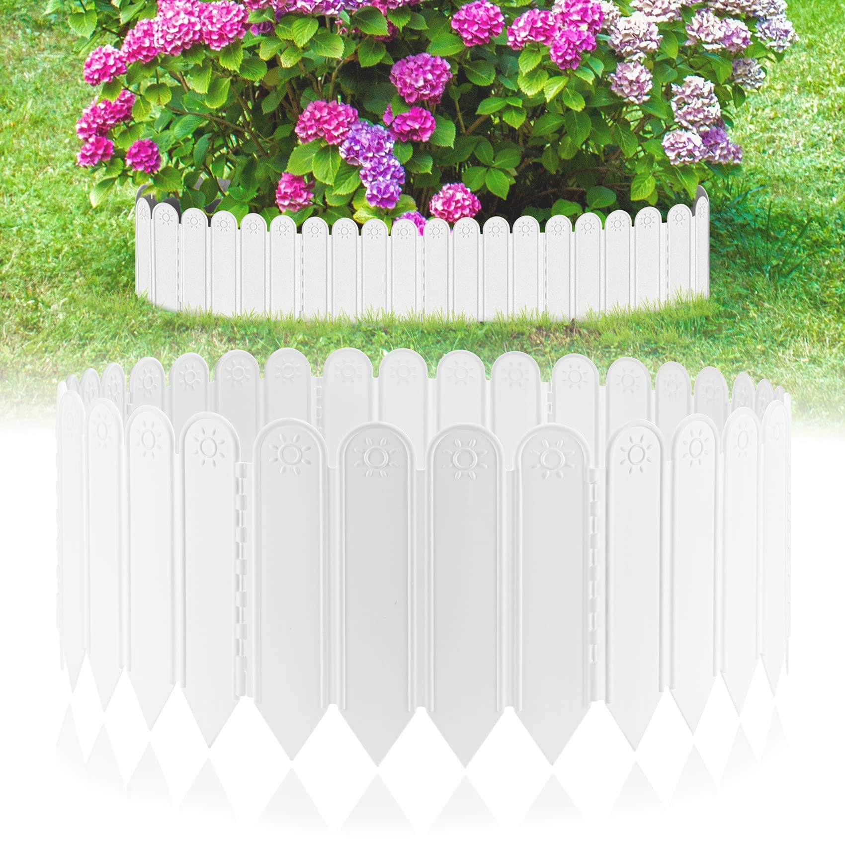 Set 12 gard decorativ, Alb, 1.2 M x 22 cm