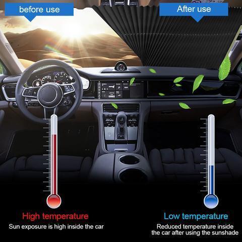 Parasolar auto retractabil UV, 70x110 cm