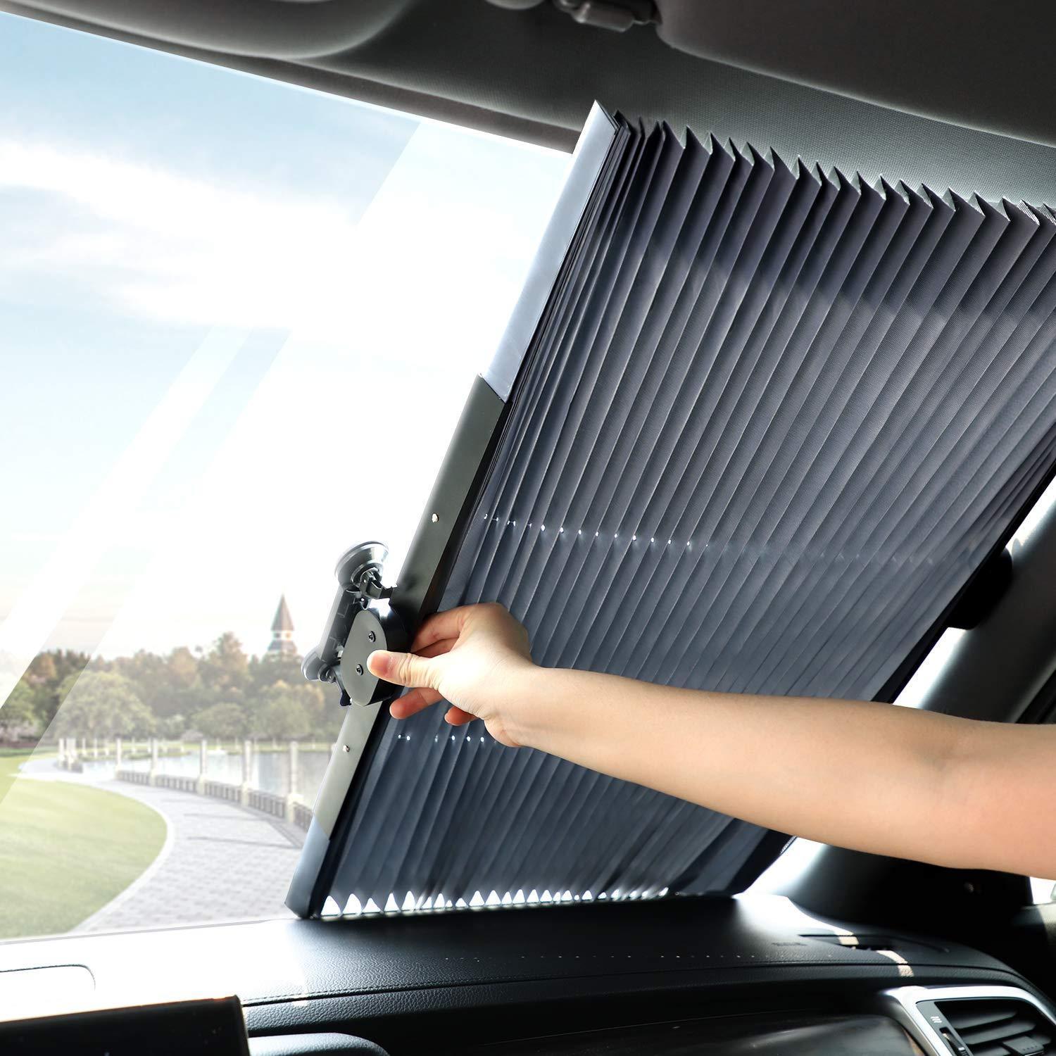 Parasolar auto retractabil UV, 70x110 cm