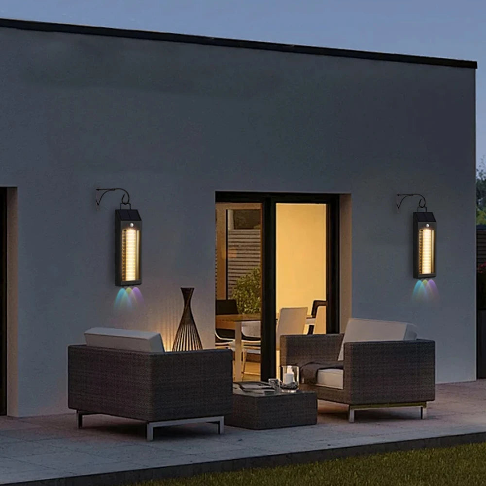 Set 2 x Lampa solara LED 33 cm, senzor miscare, 3 moduri de lumina