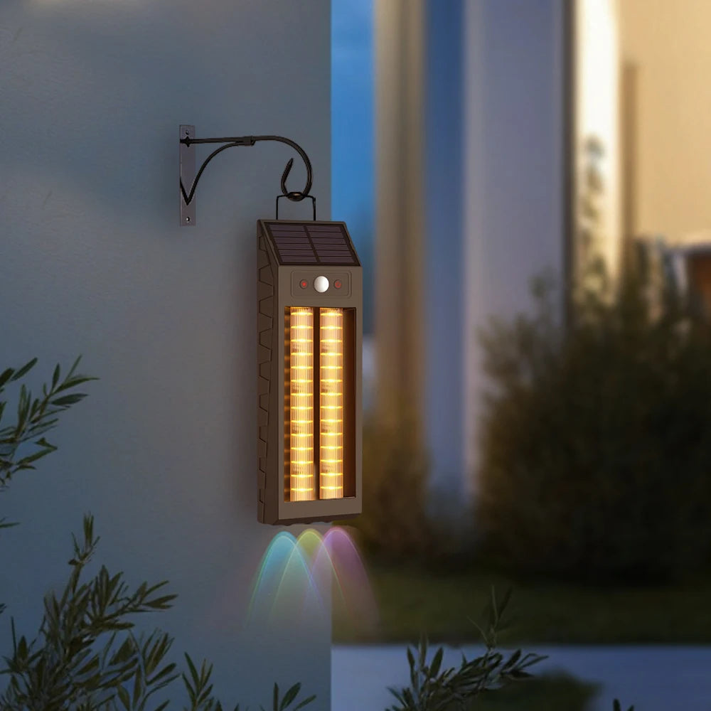 Set 2 x Lampa solara LED 33 cm, senzor miscare, 3 moduri de lumina