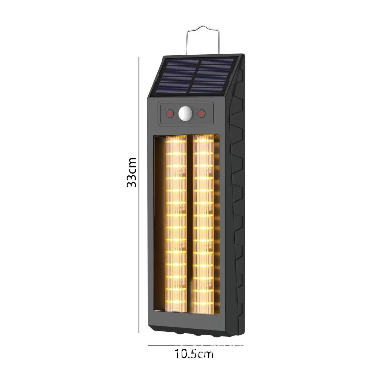 Set 2 x Lampa solara LED 33 cm, senzor miscare, 3 moduri de lumina