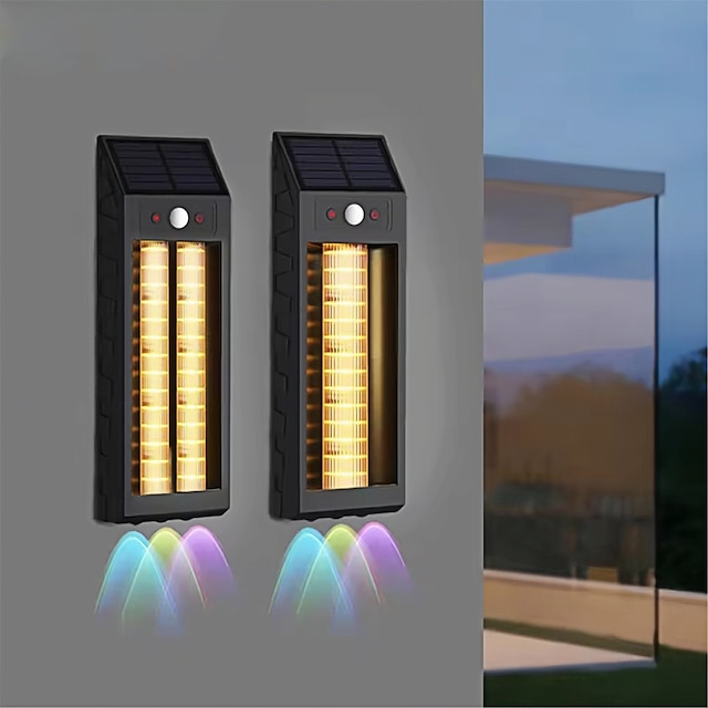 Set 2 x Lampa solara LED 33 cm, senzor miscare, 3 moduri de lumina