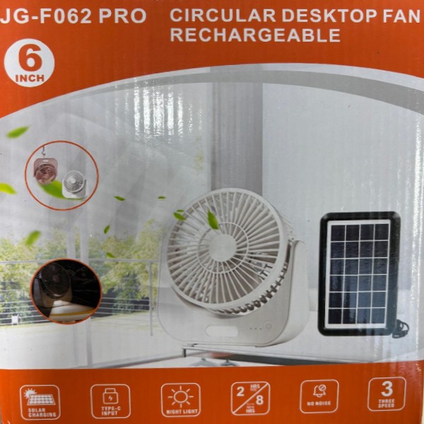 Ventilator Solar Portabil 6 inch cu lumina LED