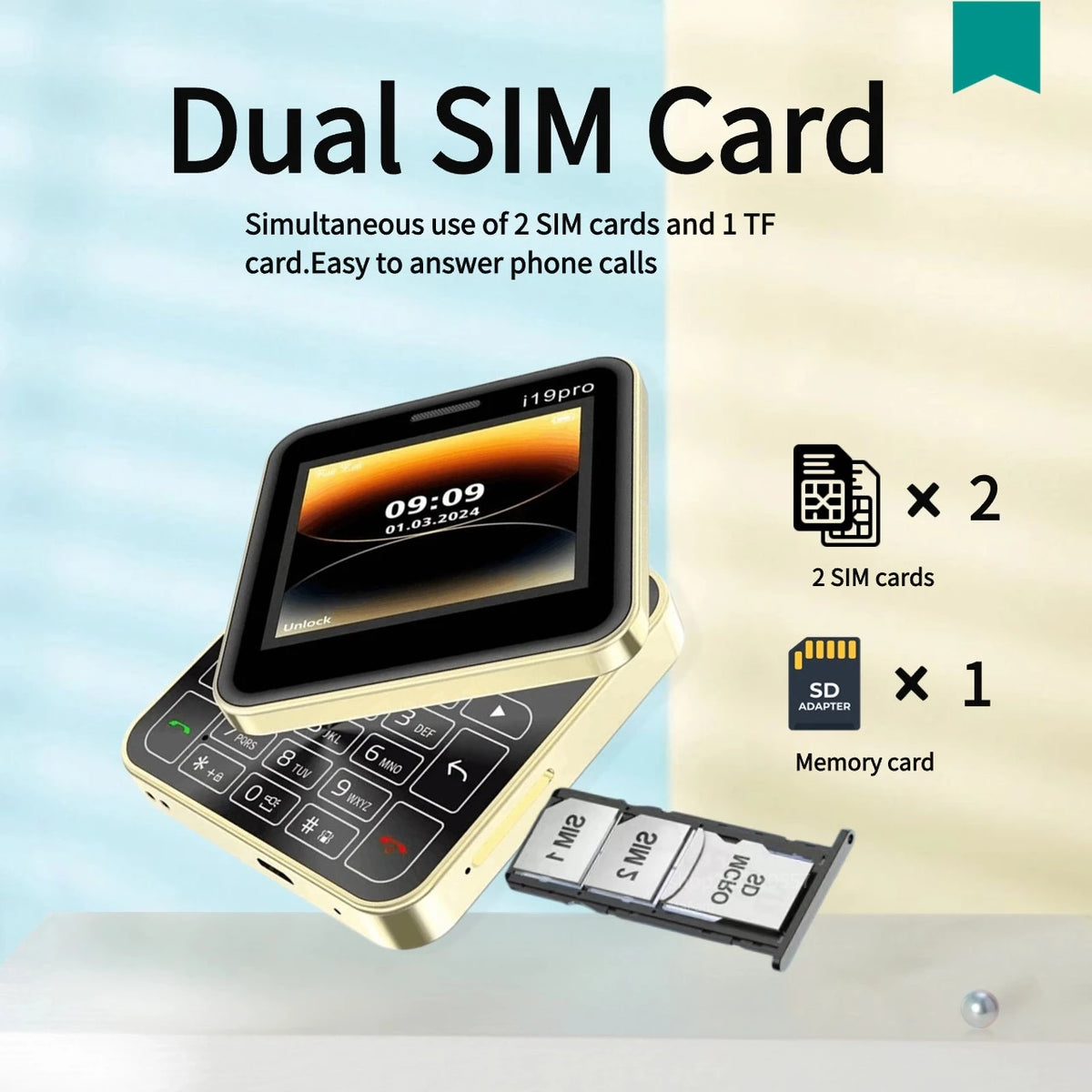 Telefon Mini i19 Pro Slide Button – 2.4