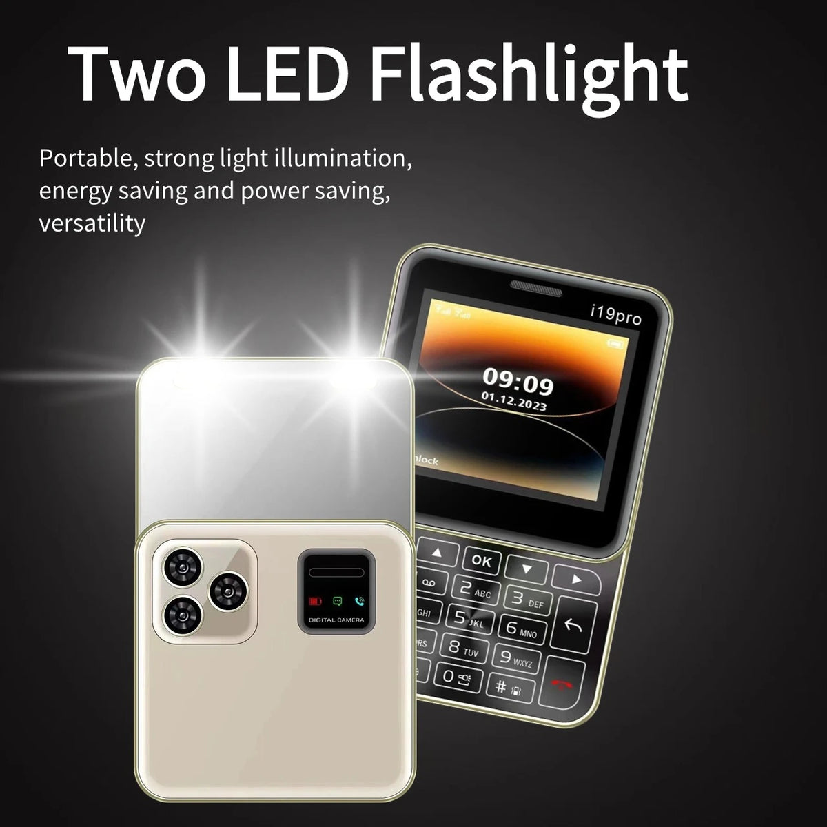 Telefon Mini i19 Pro Slide Button, Dual SIM, Bluetooth, Camera