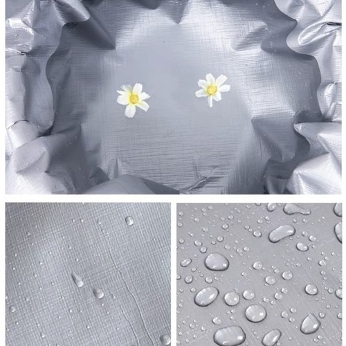 4x4 M - Prelata gri cu inele, impermeabila, rezistenta UV, 150g/mp