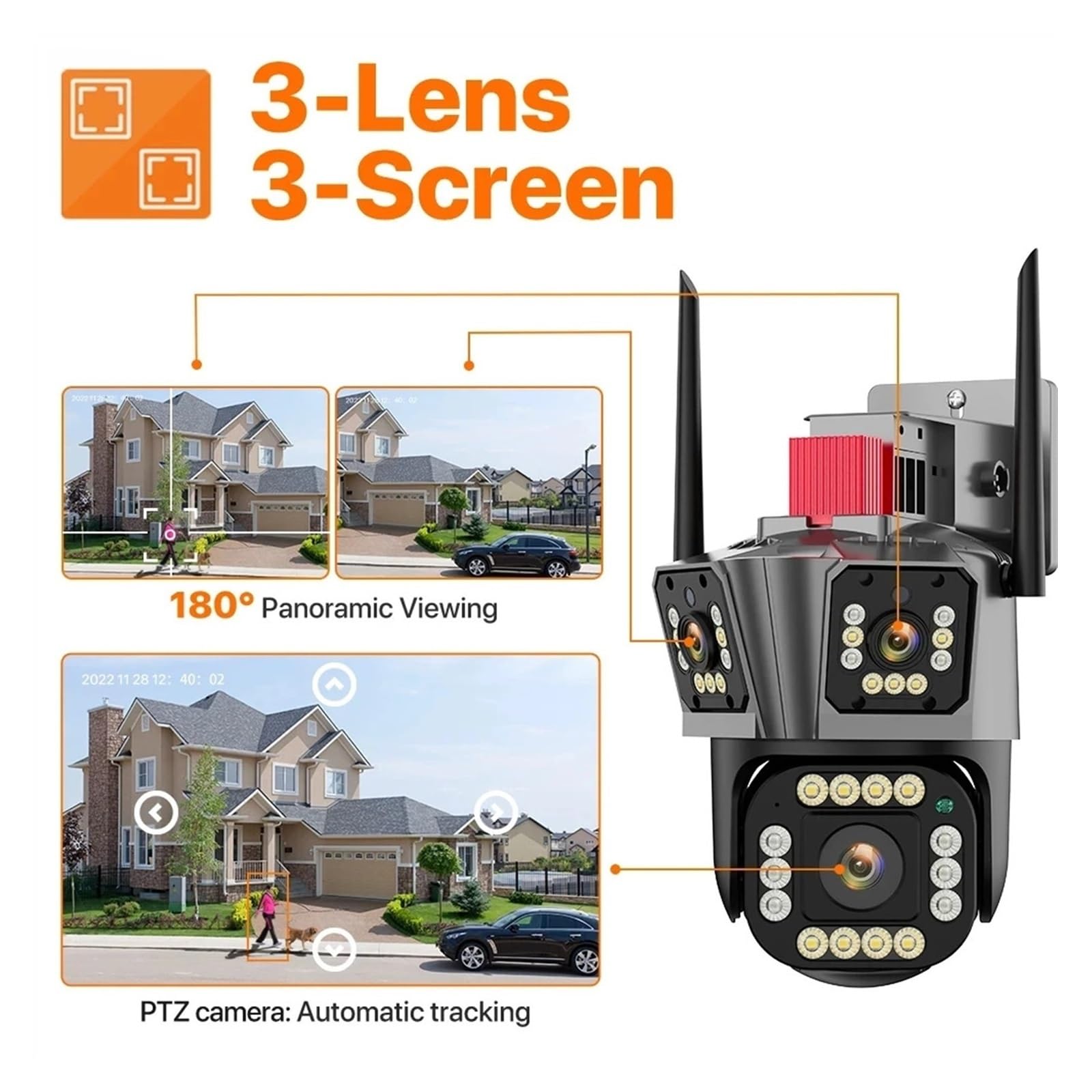Camera Video de Supraveghere ACP Triple IP Full HD 1080p