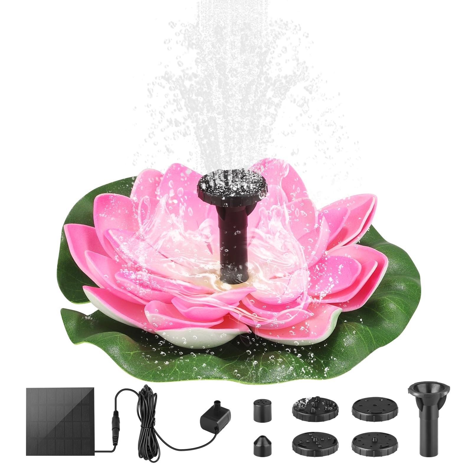 Fantana solara arteziana, floare de lotus, decoratiune Plutitoare