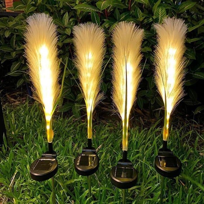 Set 2 x Lampa solara 70 cm, Pampas, lumina calda, IP66