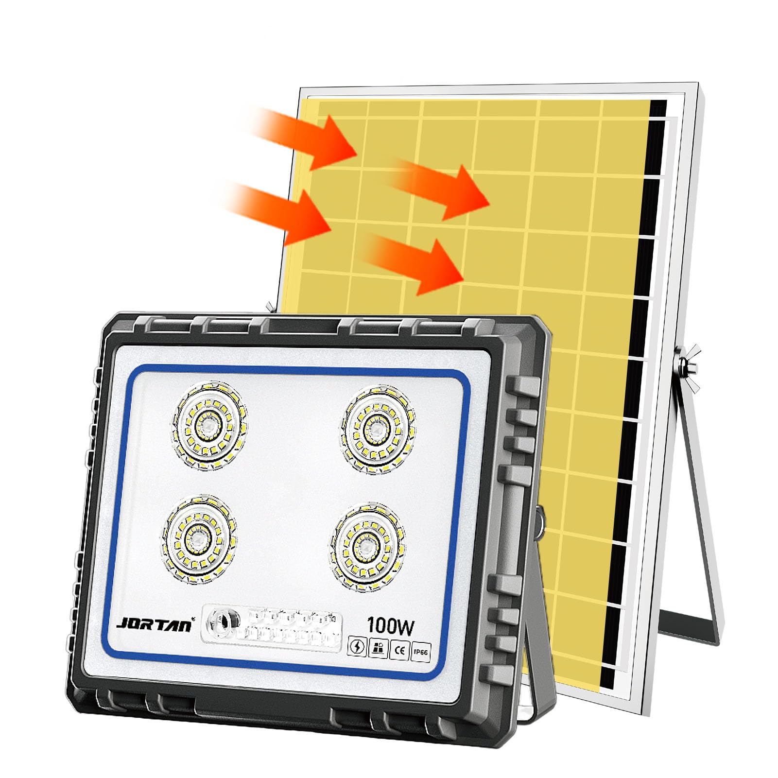 Proiector cu panou solar, Jortan 100W - 600W