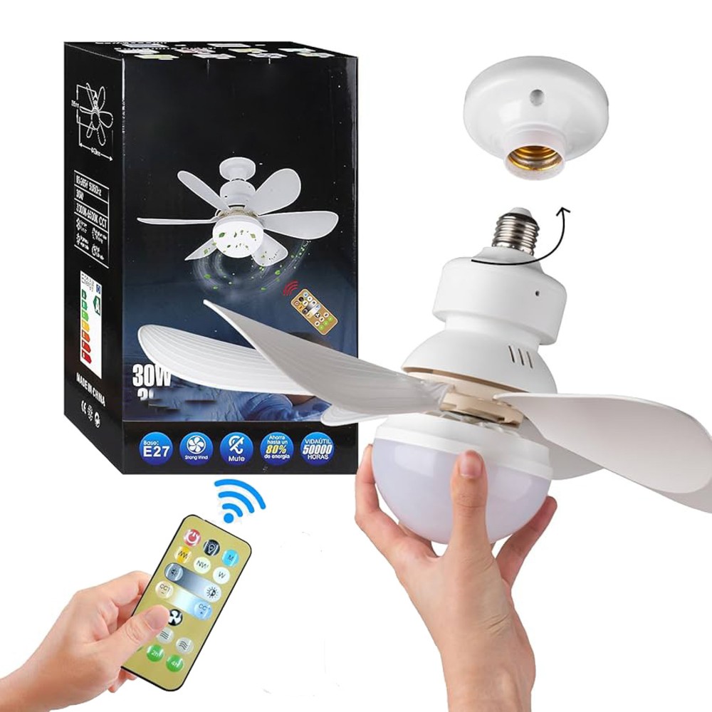 Lampa cu ventilator de tavan, 6 elice