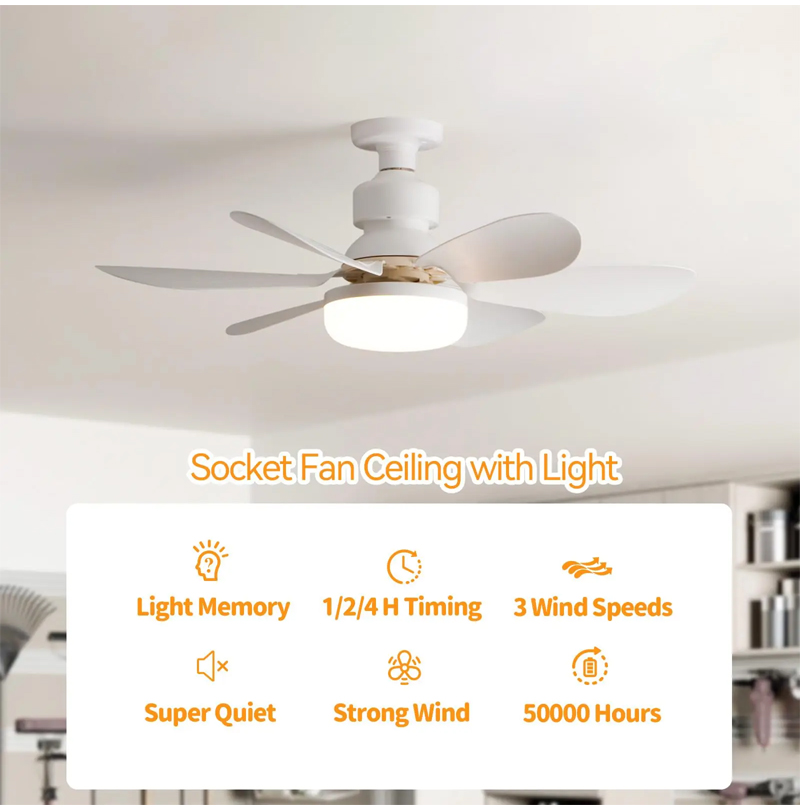 Lampa cu ventilator de tavan, 6 elice