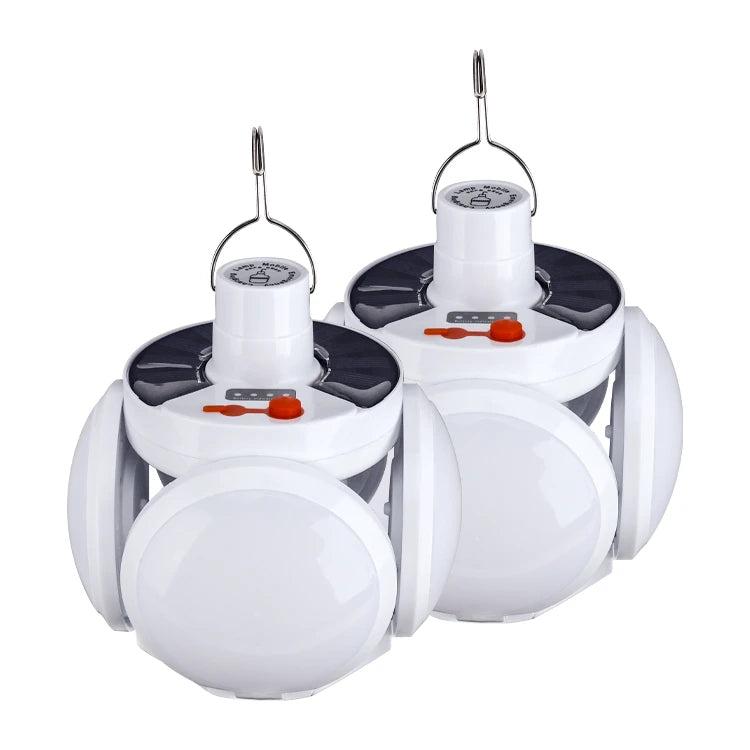 Set 3 x Bec cu acumulator si panou solar, 5 trepte de iluminat