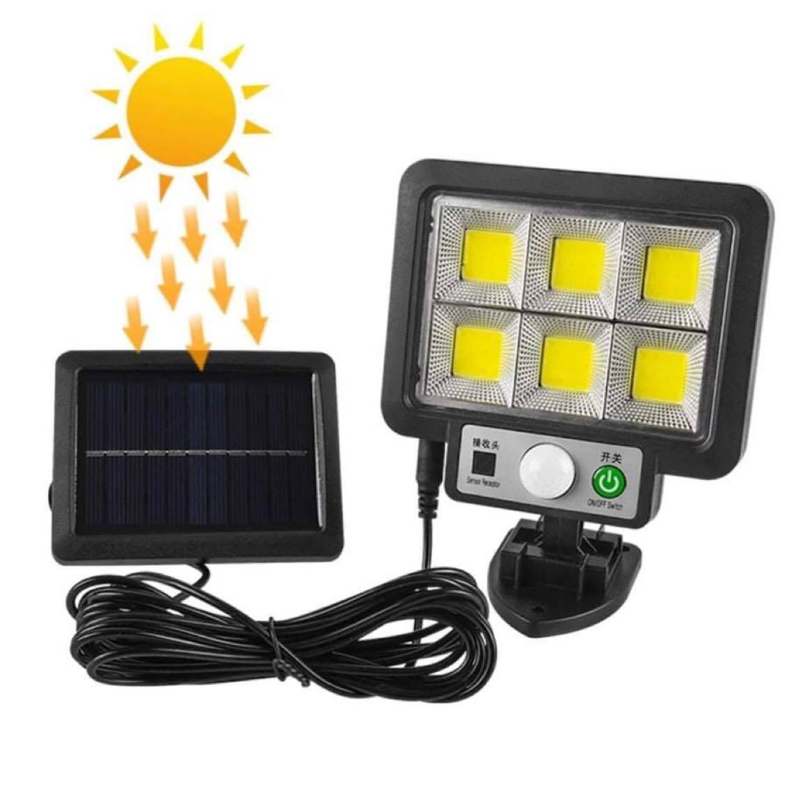 Proiector solar 120 LED 6 COB senzor de lumina si miscare