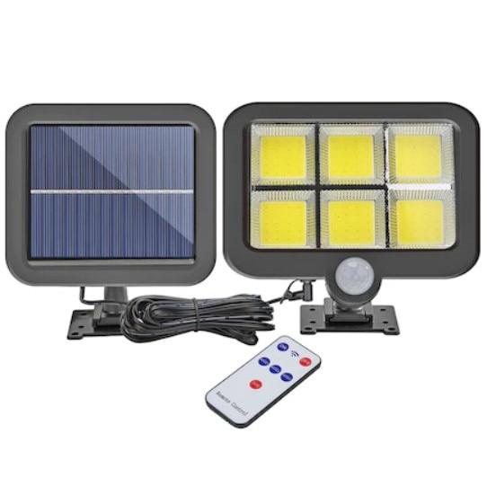 Proiector solar 120 LED 6 COB senzor de lumina si miscare