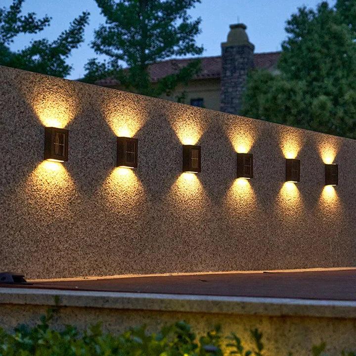 Set 4 x lampa solara 2 LED cu lumina bidirectionala