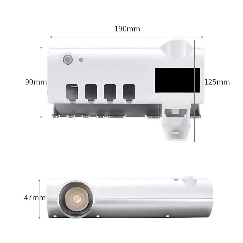 Dozator pentru pasta de dinti cu sterilizator UV pentru periute