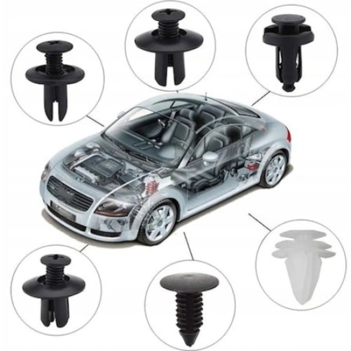 Set cleme 415 piese, clipsuri auto universale de fixare