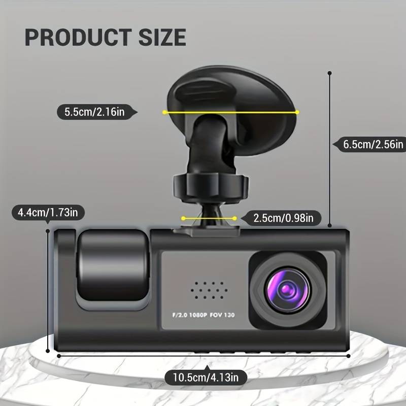 Camera auto tripla Full HD, 3 camere, Ecran 2'', G-Senzor