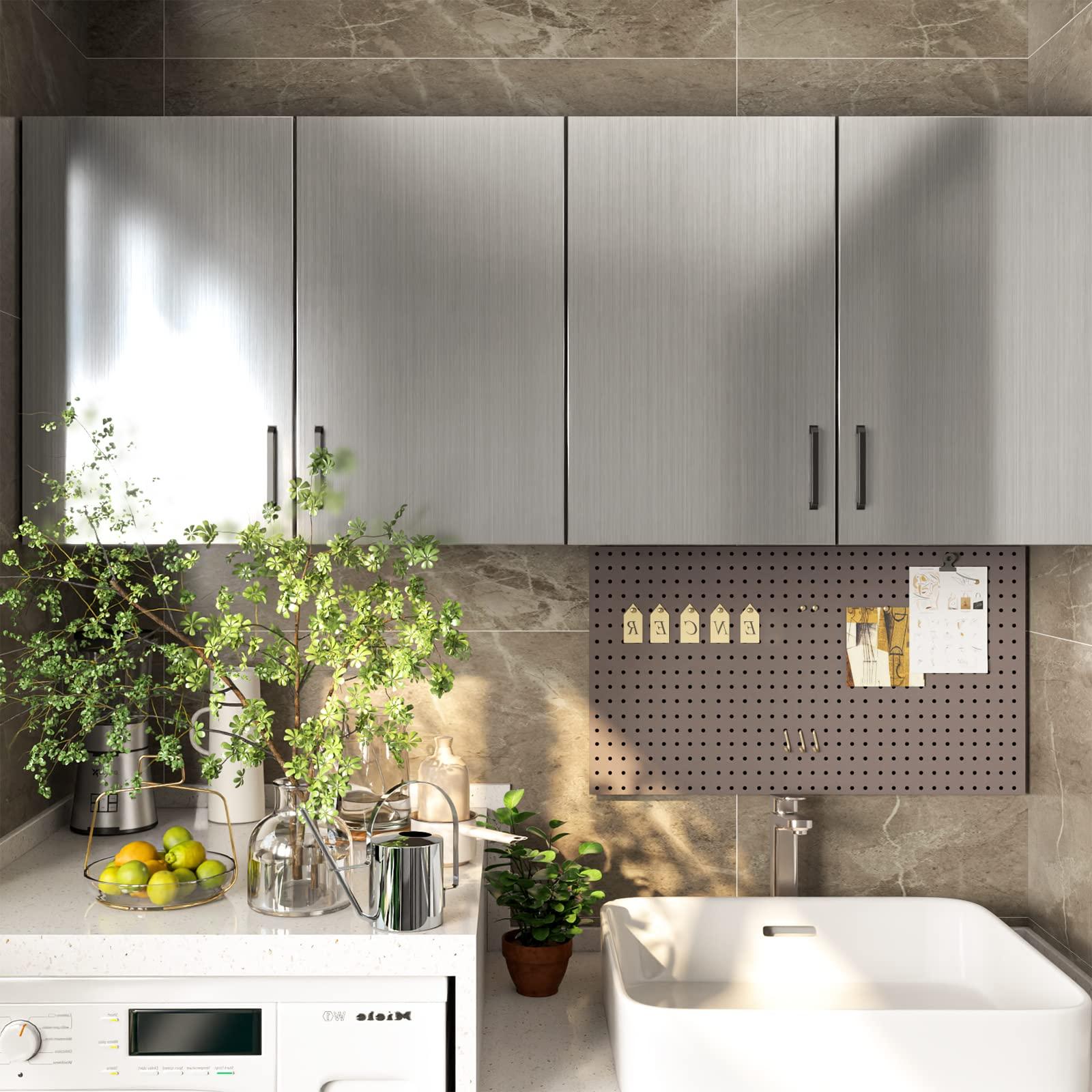 Set 2 x Folie adeziva imitatie inox, 60 x 300 cm