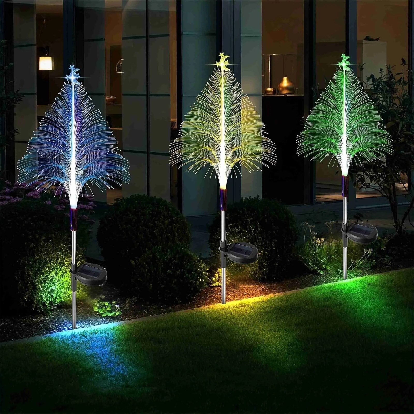 Set 2 x Lampa solara RGB pentru Craciun, IP 65