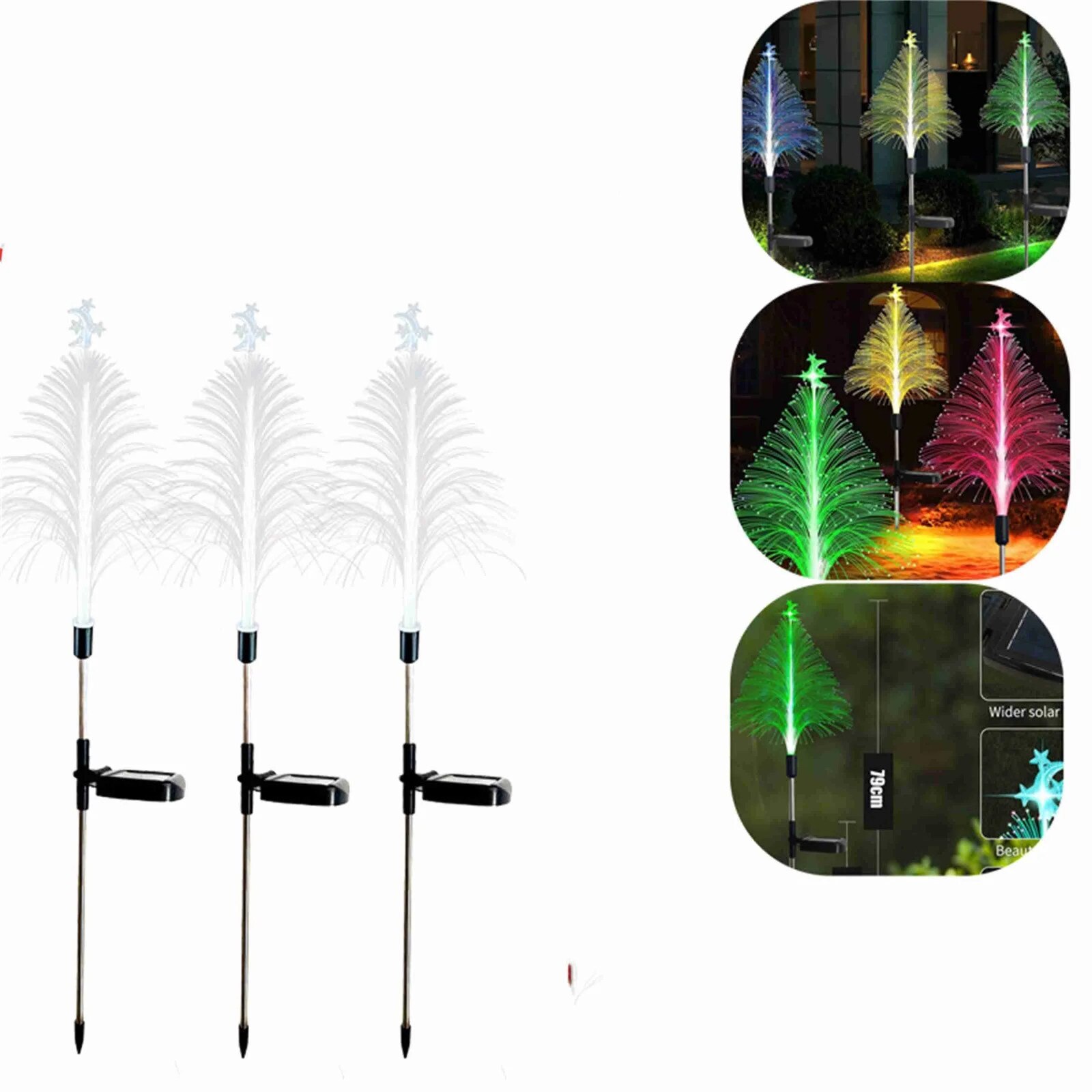 Set 2 x Lampa solara RGB pentru Craciun, IP 65